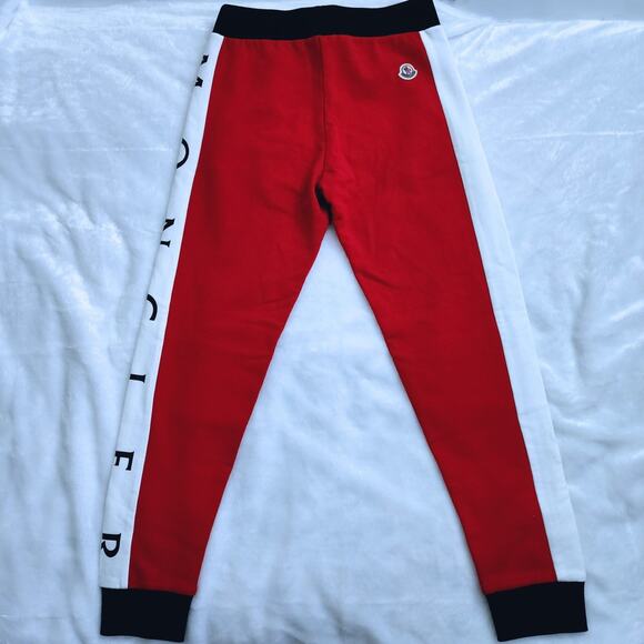 Moncler Boys Blue Red Color Block Sweatpants Joggers | Size 12 | MSRP $310 - Picture 3 of 11